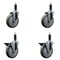 Service Caster 5'' Gray Poly Wheel Swivel 1'' Expanding Stem Caster Set 2 Brakes, 4PK SCC-EX20S514-PPUB-2-PLB-2-1 - alternate 1